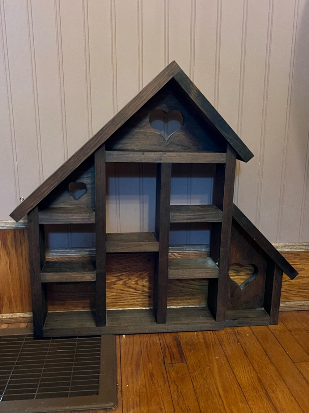 Vintage heart house trinket shelf
